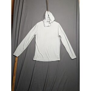 EQIP Long Sleeve Hooded White T‎ Shirt Size Small